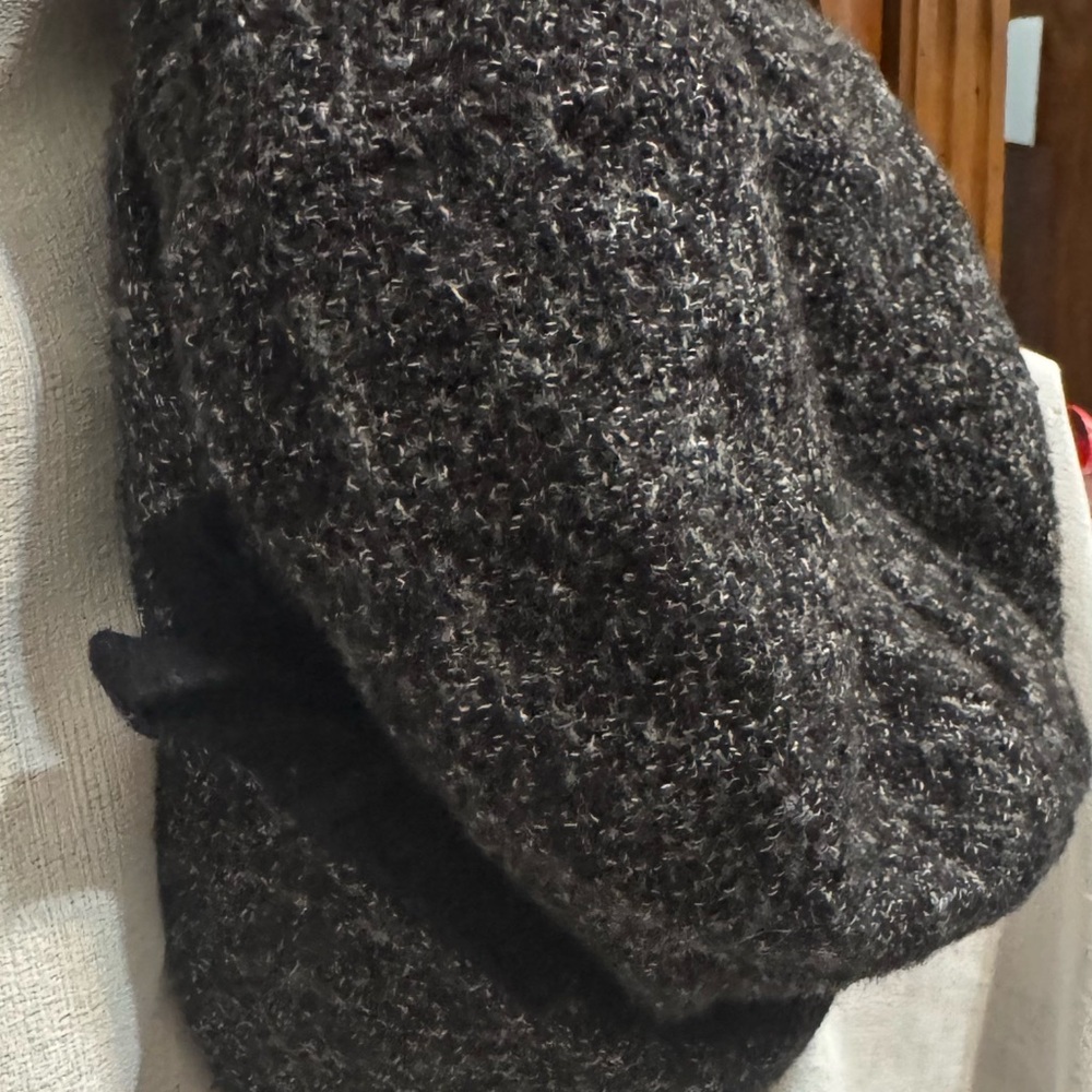 Cozy Black and Gray Knit Scarf